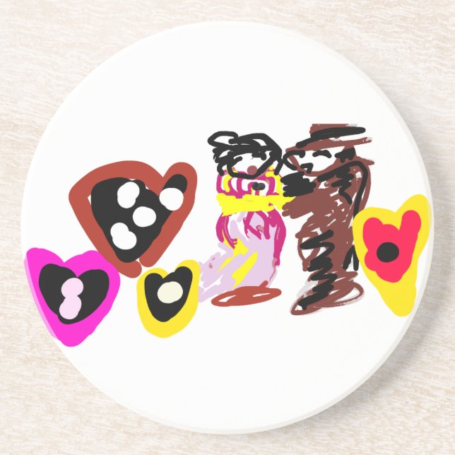 Sweet Valentine day dolls Getränkeuntersetzer (Vorne)