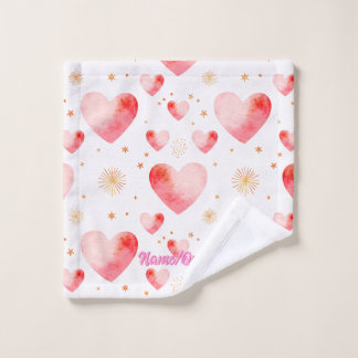 Sweet Valentine Heart Pattern with Golden Glitter
