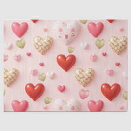 Sweet Valentine Hearts Blush Pink tissue paper Seidenpapier