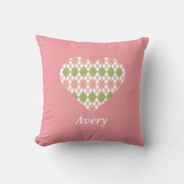 Sweet Valentine Pink und Green Big Heart Kissen