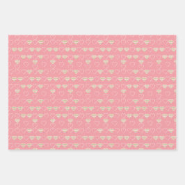 Sweet Valentine Raute Herz Geschenkpapier Set