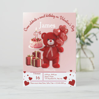 Sweet Valentine’s Birthday Invite – 7th Birthday Dankeskarte