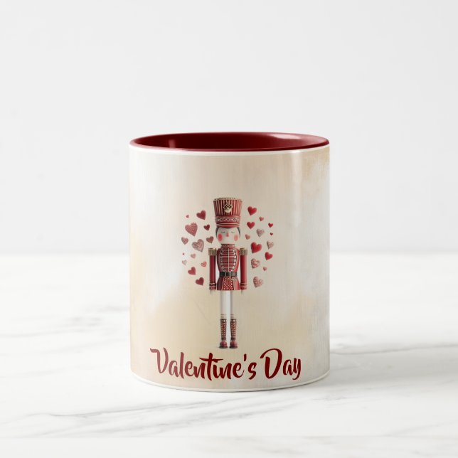 Sweet Valentine’s Day Nutcracker Love Coffee Mug Zweifarbige Tasse (Mittel)