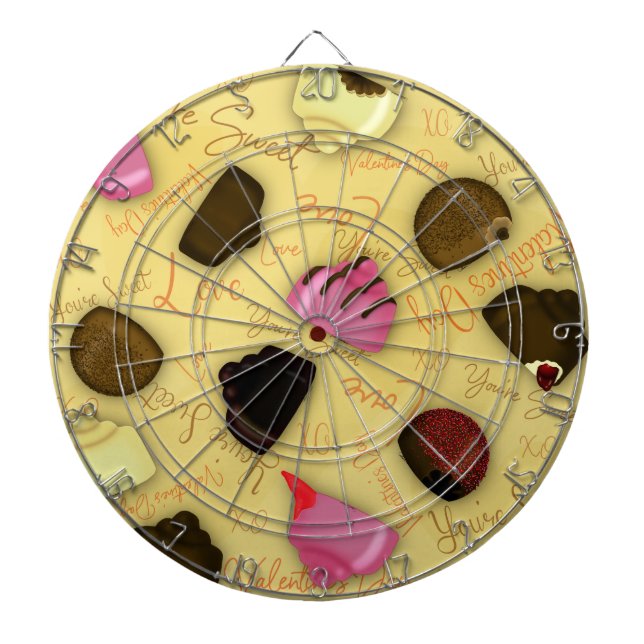 Sweet Valentine - Valentine's Day Candy Pattern Dartscheibe (vorne)