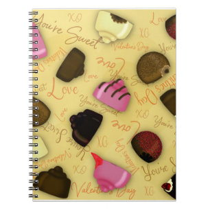 Sweet Valentine - Valentine's Day Candy Pattern Notizblock