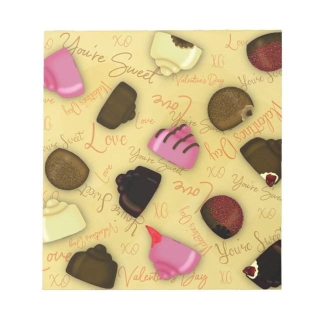 Sweet Valentine - Valentine's Day Candy Pattern Notizblock (Vorderseite)