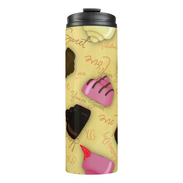 Sweet Valentine - Valentine's Day Candy Pattern Thermosbecher (Vorderseite)