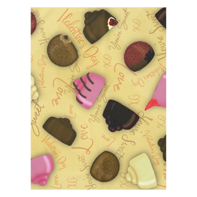 Sweet Valentine - Valentine's Day Candy Pattern Tischdecke (Vorderseite)