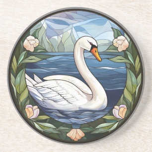 Sweet verkettetes Glas Schwimmschwan Getränkeuntersetzer