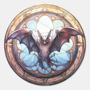 Sweet verklebtes Glas Spooky Flying Bat Runder Aufkleber