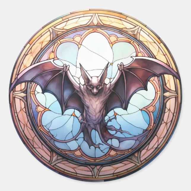 Sweet verklebtes Glas Spooky Flying Bat Runder Aufkleber (Vorderseite)