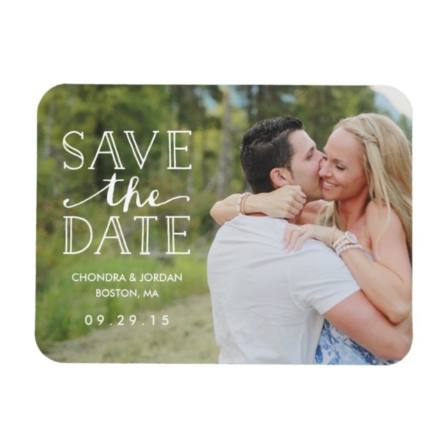 Sweet Verlobung Overlay | Datum speichern Magnet (Horizontal)