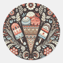 Sweet Vibes: Folk Art Aufkleber für die nationale