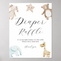 Sweet Vintag Baby Toy Diaper Raffle-Zeichen