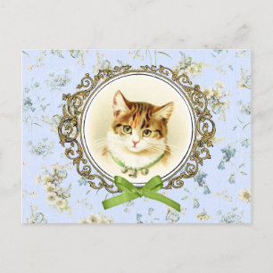 Sweet Vintag Katzenportrait Postkarte