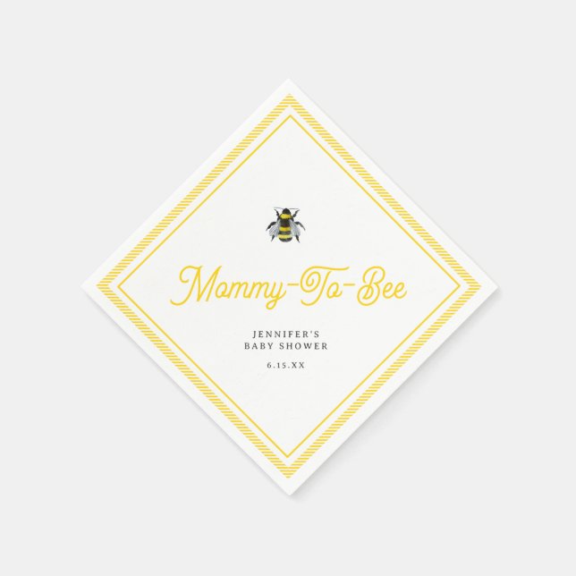 Sweet Vintag Mommy-to-Bee Baby Dusche Serviette (Ecke)