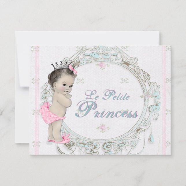 Sweet Vintag Princess Baby Dusche Einladung (Vorderseite)