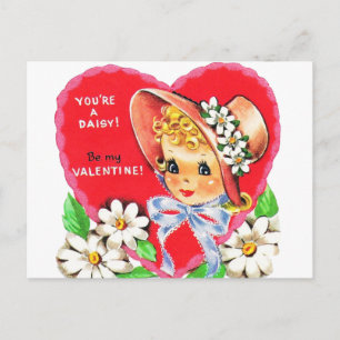 Sweet Vintage 1950s Petite fille Valentine Carte p