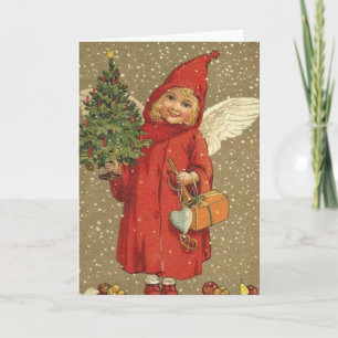 Sweet Vintage Christmas Angel Feiertagskarte