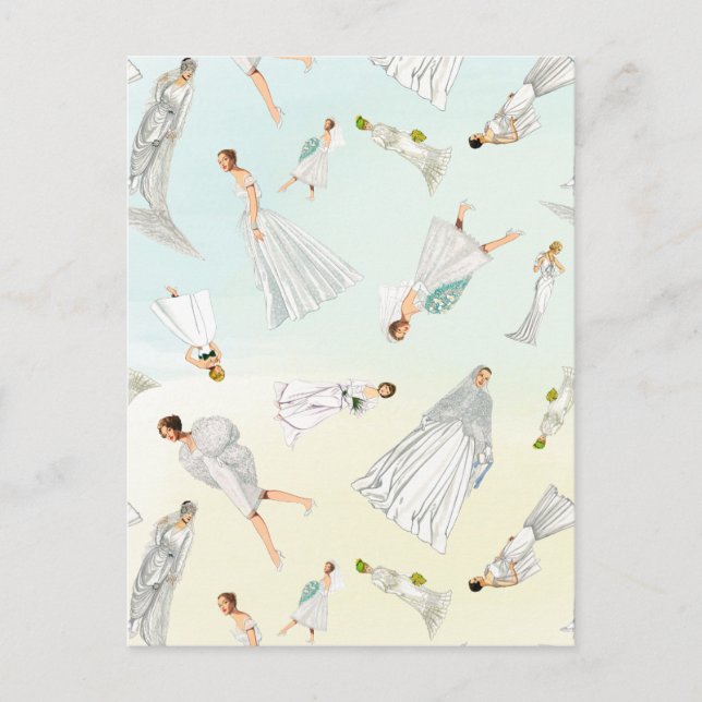 Sweet Vintage Wedding Dress Pattern Postkarte (Vorderseite)