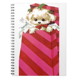 Sweet Vintage Weihnachten Welpe Bichon Lhasa Notizblock