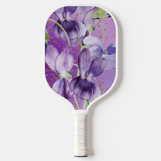Sweet Violets Lila Pickleball Schläger (Vorderseite)