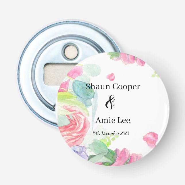 Sweet Watercolor Boho Wedding Flaschenöffner (Vorderseite)