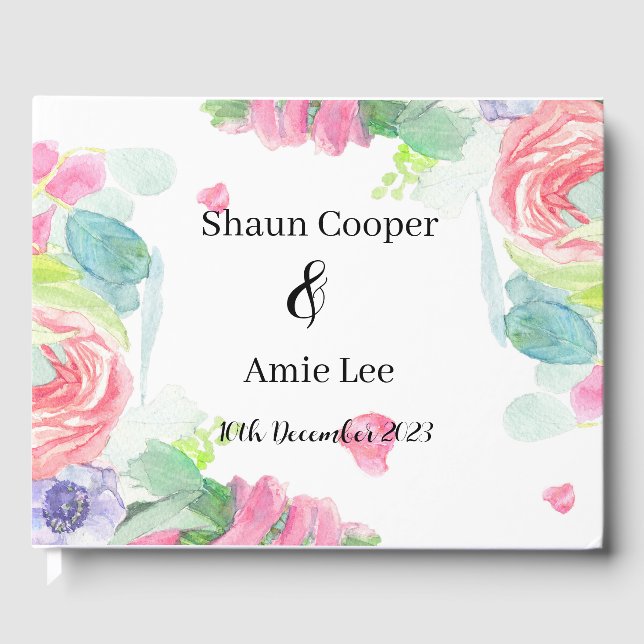 Sweet Watercolor Boho Wedding Gästebuch (Vorderseite)