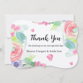 Sweet Watercolor Boho Wedding Glass Dankeskarte
