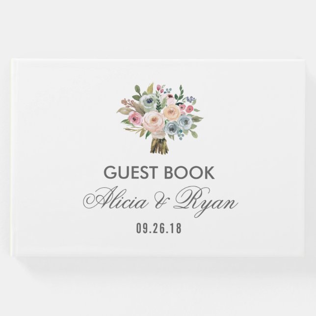 Sweet Watercolor Bouquet | Gästebuch (Vorderseite)
