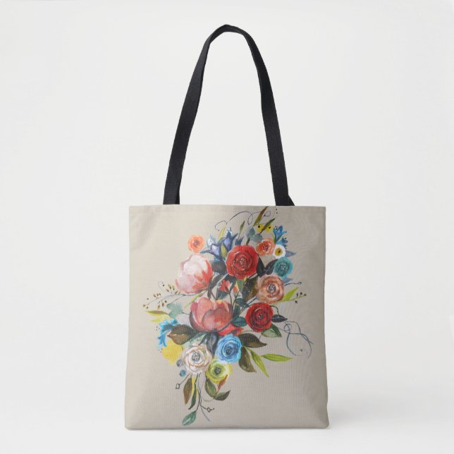 Sweet Watercolor Bouquet Tasche (Vorderseite)