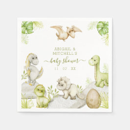 Sweet Watercolor Dinosaur Babydusche Serviette