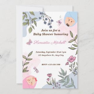 Sweet Watercolor genre révéler des invitations