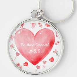 Sweet Watercolor Heart Valentine Keychain Schlüsselanhänger