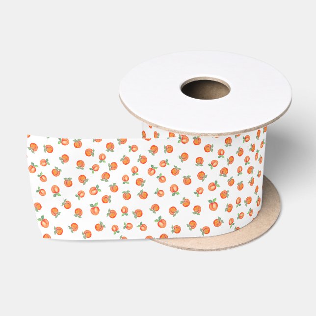 Sweet Watercolor Peach Muster Satinband (Spule)