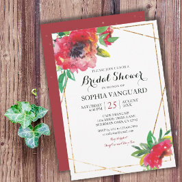 Sweet Watercolor Poppy Brautparty Einladung