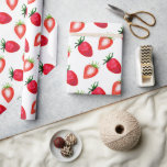 Sweet Watercolor Strawberries Geschenkpapier<br><div class="desc">This stylish wrapping paper is perfect to wrap up presents for birthdays,  baby showers,  bridal showers and any other type of sweet celebration. The design features hand painted watercolor strawberries on a fresh white background which will be sure to wow that special person.</div>
