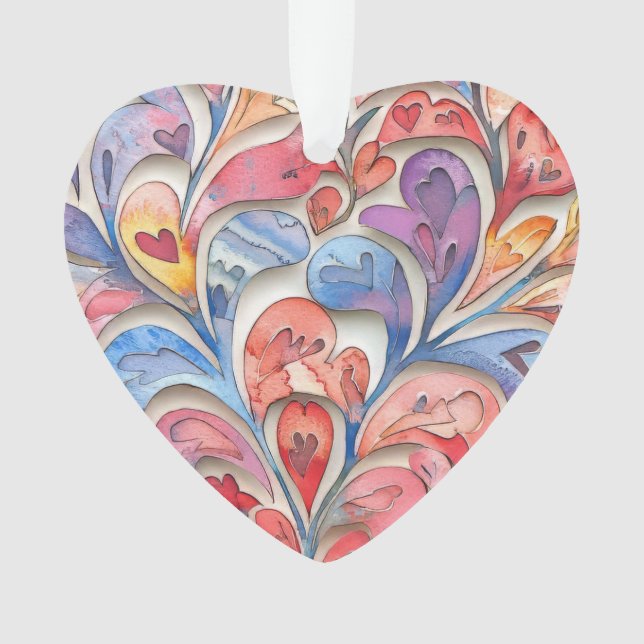 Sweet Watercolor Valentine Ornament (Vorderseite)