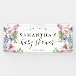 Sweet Watercolor Wildblume Baby Shower Banner
