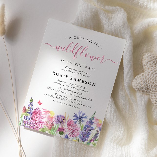 Sweet Watercolor Wildblume Babydusche Einladung (Von Creator hochgeladen)
