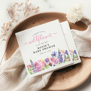 Sweet Watercolor Wildblume Babydusche Serviette