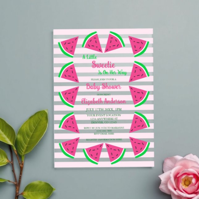 Sweet Watermelon Baby Dusche Acryleinladungen (Von Creator hochgeladen)