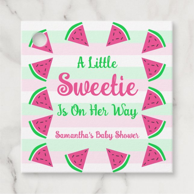Sweet Watermelon Baby Dusche Geschenkanhänger (Vorderseite)