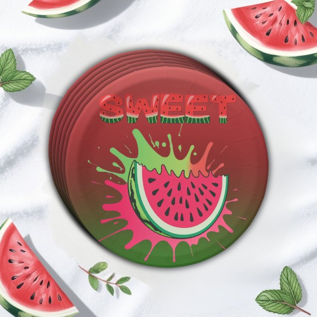 Sweet Watermelon Baby Dusche Pappteller (Von Creator hochgeladen)