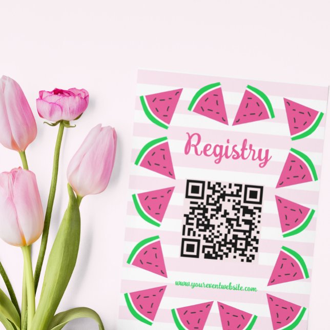Sweet Watermelon Baby Shower Registry Begleitkarte (Von Creator hochgeladen)