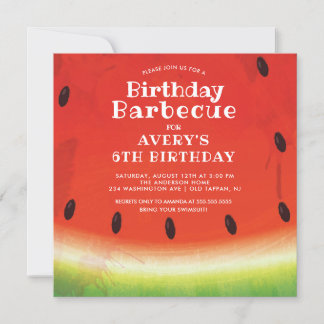 Sweet Watermelon Birthday Einladung