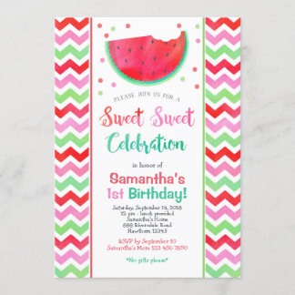 Sweet Watermelon Girl Birthday Party Einladung
