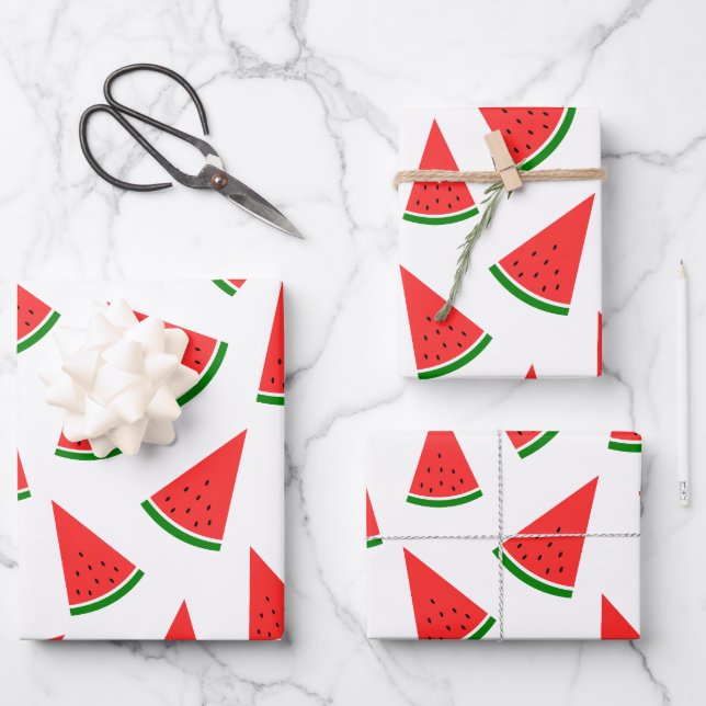 Sweet Watermelon Slice Pattern Geschenkpapier Set (Vorderseite)