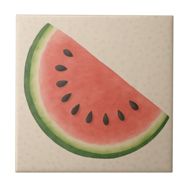 Sweet Watermelon Slice - Summer Fruit Keramik Tile Fliese (Vorderseite)