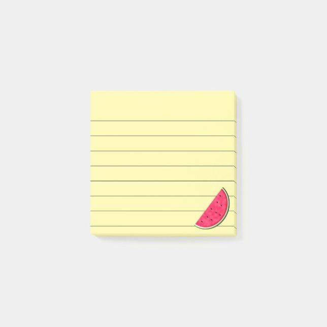 Sweet Watermelon Slice Zeichnend Lined 3x3 Post-it Klebezettel (Vorderseite)